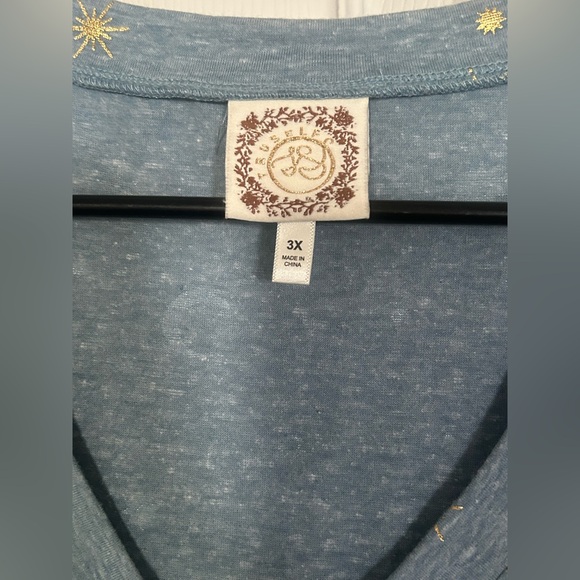 TruSelf Blue Starry Night Women's Top 3X - Picture 4 of 5